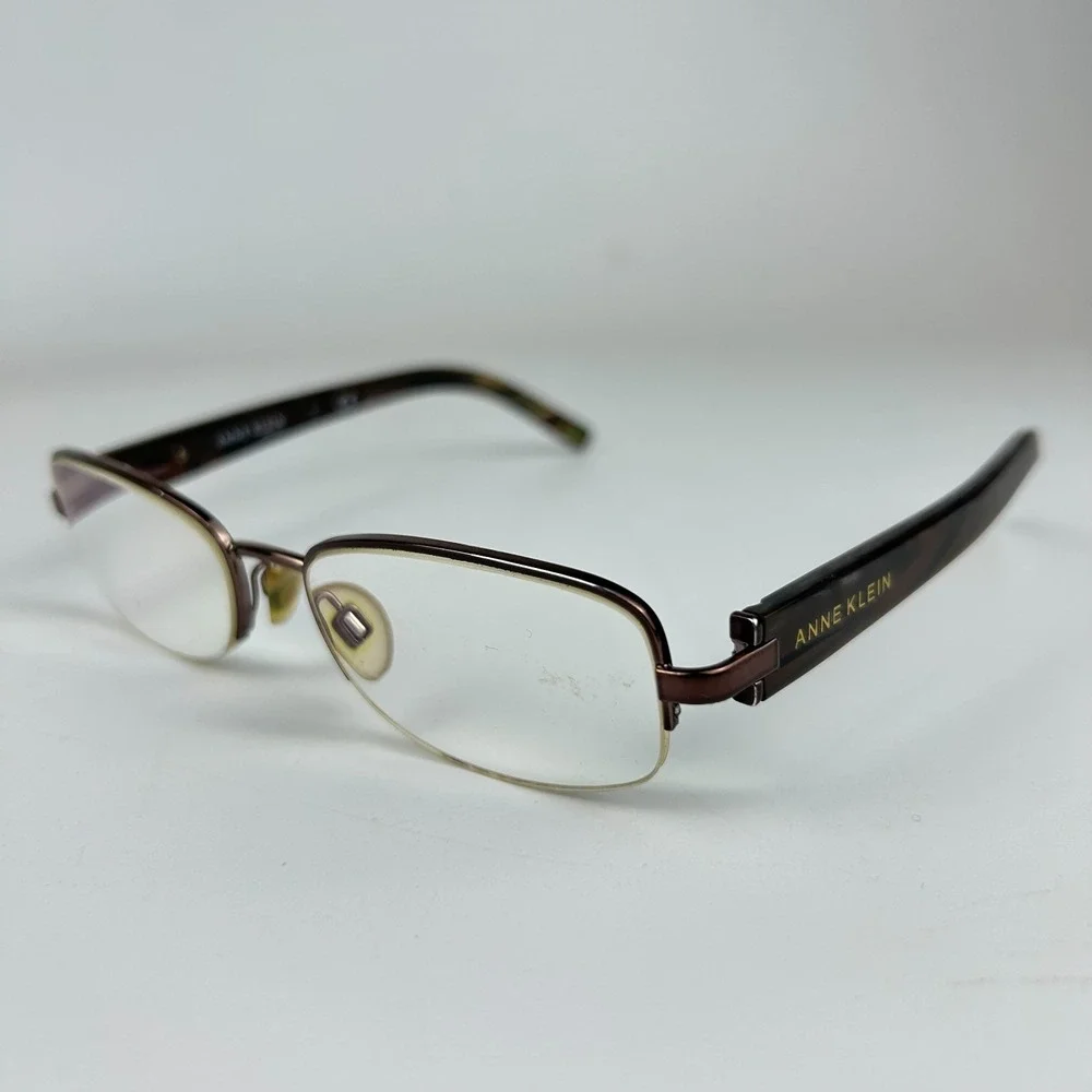Anne Klein AK 9109 531 Womens Eyeglasses Frame Brown Half‎ Rim 50-17-135 mm
